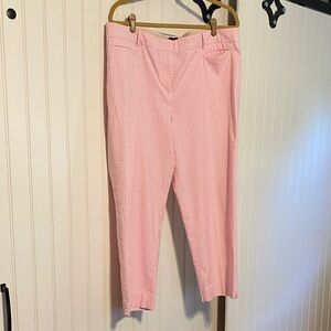 Talbots Perfect Crop Pink Gingham Pants